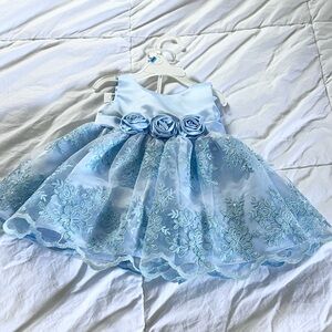 Easter dress 6-9 mo Bonnie Baby Light Blue Floral Dress